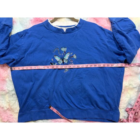 Vintage Gold Coast Embroidered Butterfly Sweatshirt XXL EUC - Picture 7 of 9